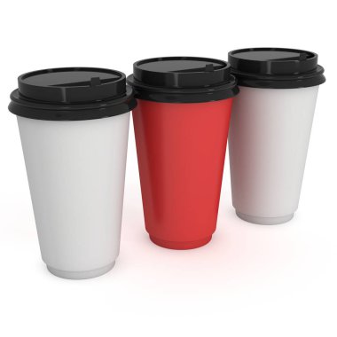 Tek kullanımlık kahve fincanı. Boş kağıt kupa