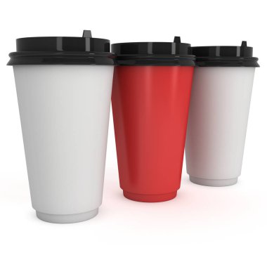 Tek kullanımlık kahve fincanı. Boş kağıt kupa