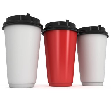 Tek kullanımlık kahve fincanı. Boş kağıt kupa