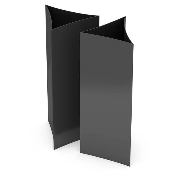 Cartão de tenda de papel preto. Renderização 3d . — Fotografia de Stock