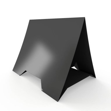 Siyah kağıt katlanmış kart. 3D render.
