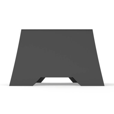 Siyah kağıt katlanmış kart. 3D render.