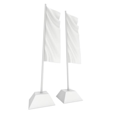 Bayrak boş Expo afiş standı. 3D