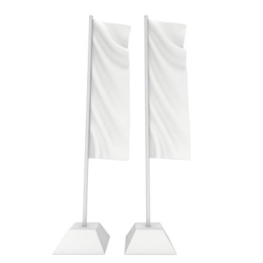 Bayrak boş Expo afiş standı. 3D