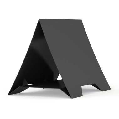 Siyah kağıt katlanmış kart. 3D render.