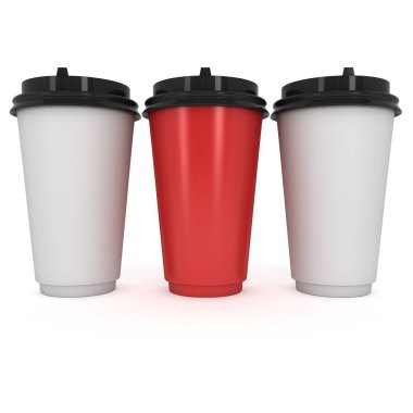 Tek kullanımlık kahve fincanı. Boş kağıt kupa