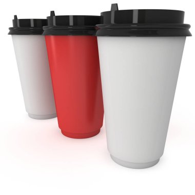 Tek kullanımlık kahve fincanı. Boş kağıt kupa