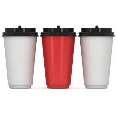 Tek kullanımlık kahve fincanı. Boş kağıt kupa