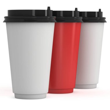 Tek kullanımlık kahve fincanı. Boş kağıt kupa