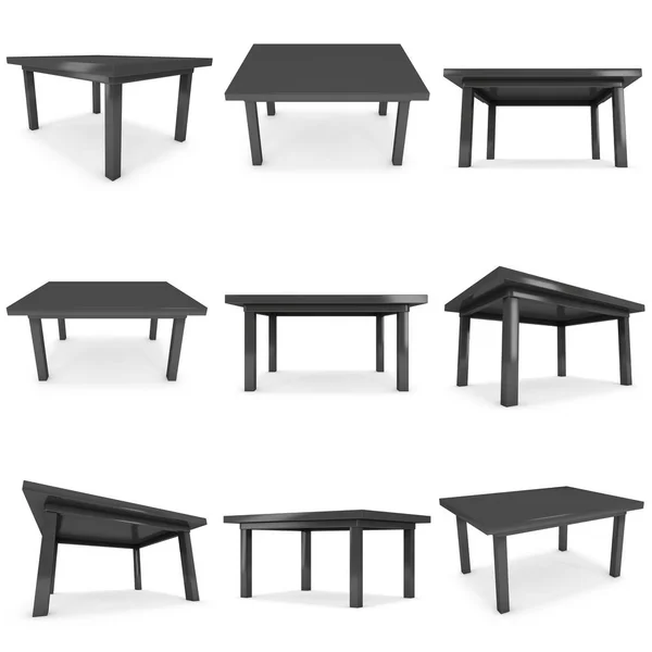 Black Table 3D — Stock Photo, Image