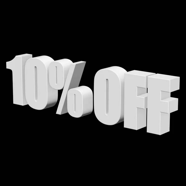 10 por cento fora de letras 3d no fundo preto — Fotografia de Stock