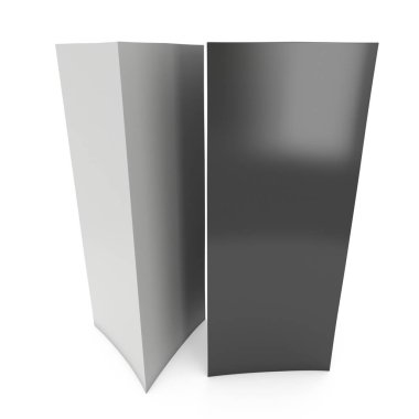 Boş kağıt katlanmış kart. 3D render.