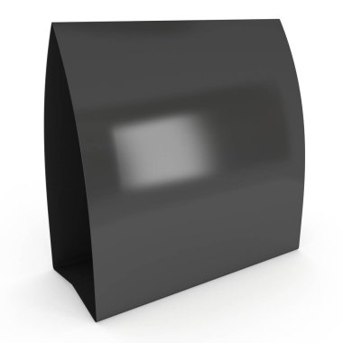 Siyah kağıt katlanmış kart. 3D render.