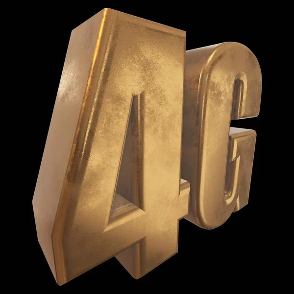 Icono 3D de oro 4G en negro —  Fotos de Stock