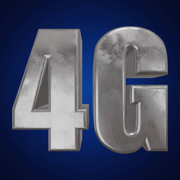 3D-метал 4G значок на синьому — стокове фото