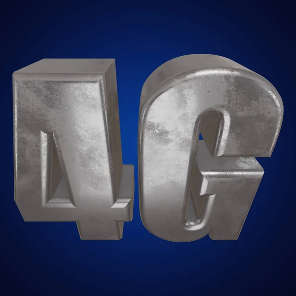 Icono 3D de metal 4G en azul —  Fotos de Stock