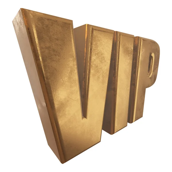 Palabra dorada VIP sobre fondo blanco — Foto de Stock