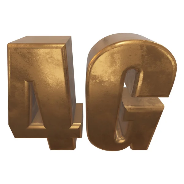 3D золото 4G иконка на белом — стоковое фото