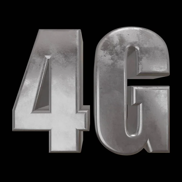 在黑色的 3d 金属 4 g 图标。 — 图库照片