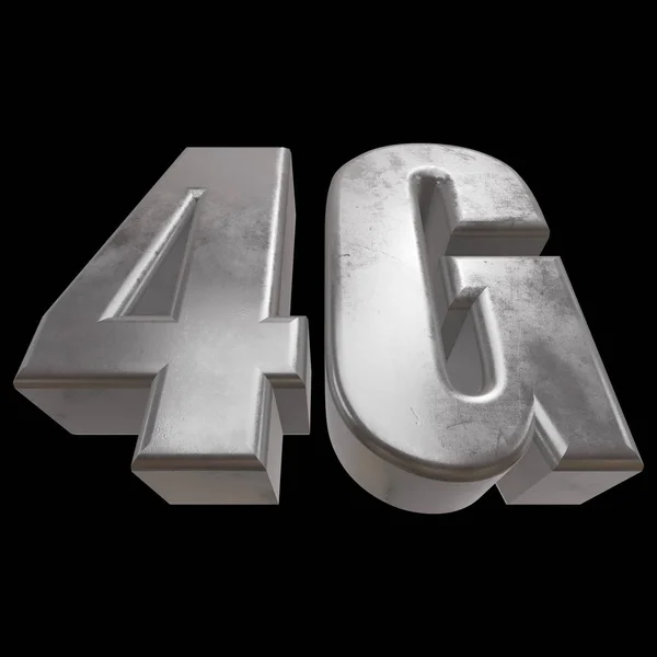 3D-метал 4G значок на чорному — стокове фото