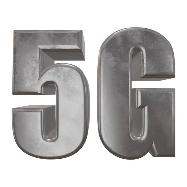 白の 3 d 金属 5 g アイコン — ストック写真