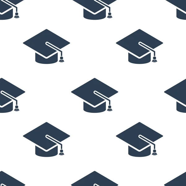 Graduation cap icon seamless pattern — Stock Vector
