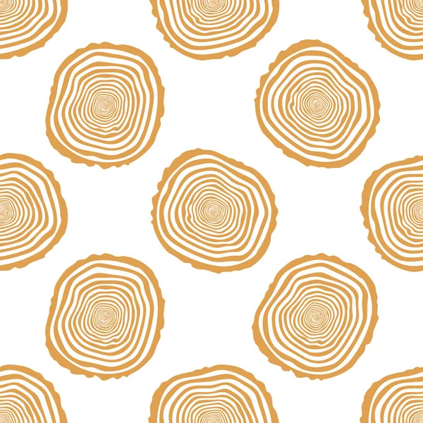 Tree Rings Seamless Vector Pattern. — Stock Vector