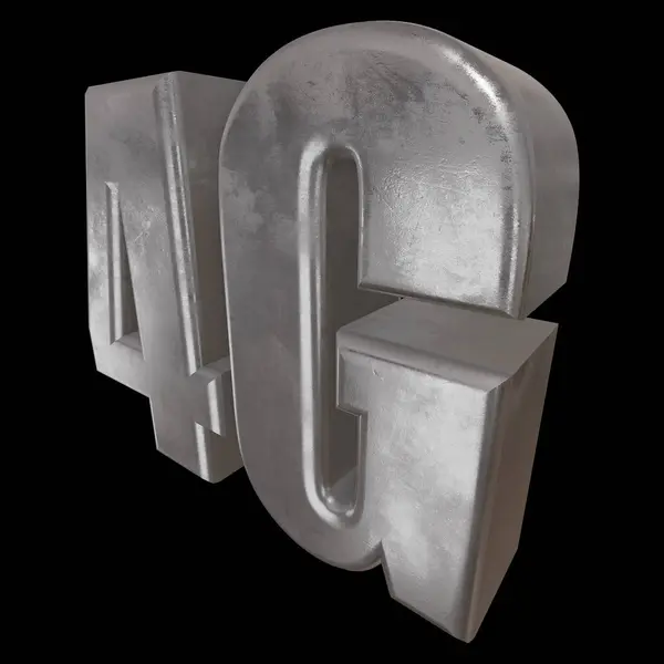 3D metal 4G icon on black — Stock Photo, Image