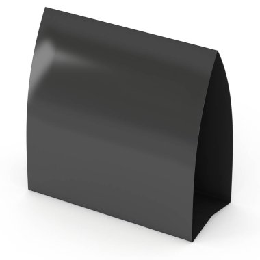 Siyah kağıt katlanmış kart. 3D render.