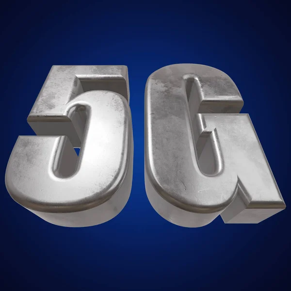 3D metal 5g simgesi mavi — Stok fotoğraf