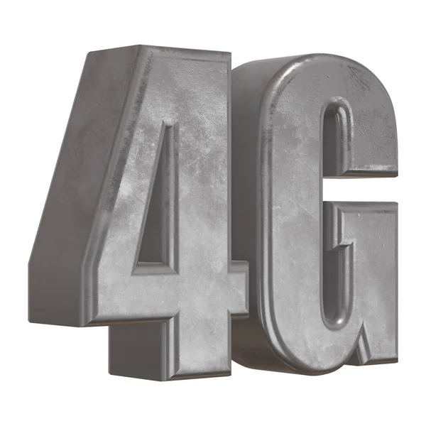 3D-метал 4G значок на білому — стокове фото