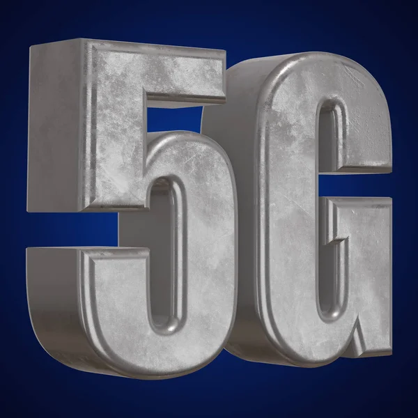 3D ikona metal 5g na niebiesko — Zdjęcie stockowe