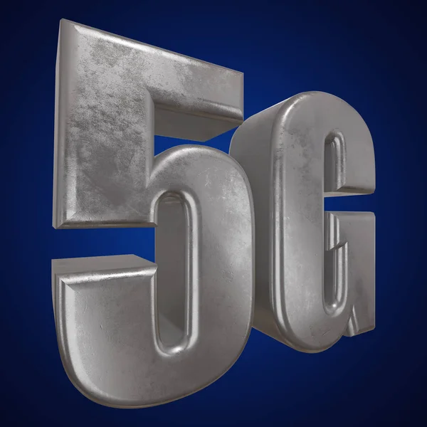 3D metal 5g simgesi mavi — Stok fotoğraf
