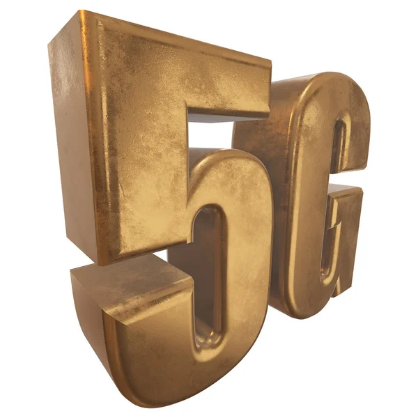 3D gold 5G icon on white — Stock Photo, Image