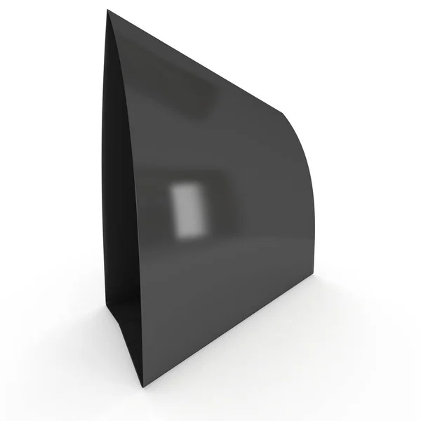 Siyah kağıt katlanmış kart. 3D render. — Stok fotoğraf