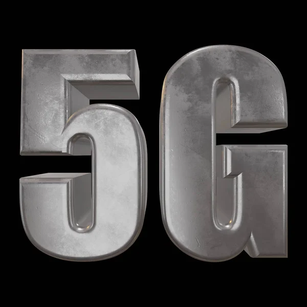 3D-метал 5G значок на чорному — стокове фото