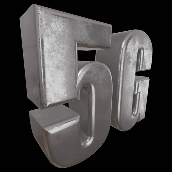 3D-метал 5G значок на чорному — стокове фото