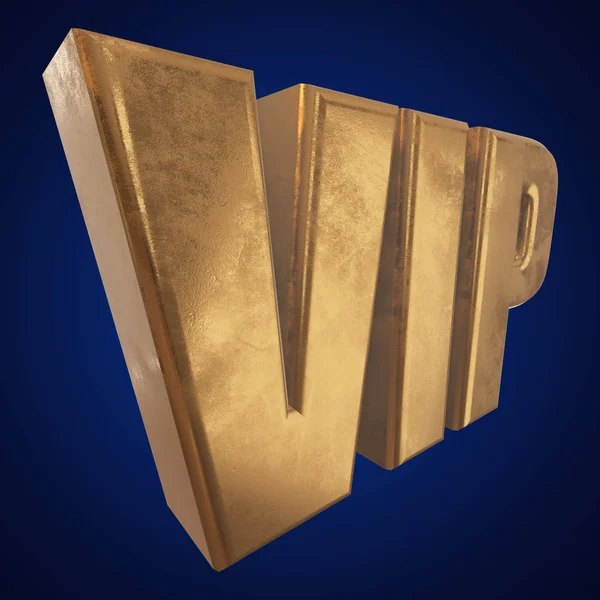 Золотое слово VIP на синем фоне — стоковое фото