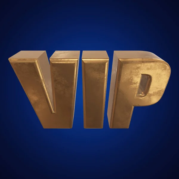 Palabra dorada VIP sobre fondo azul —  Fotos de Stock