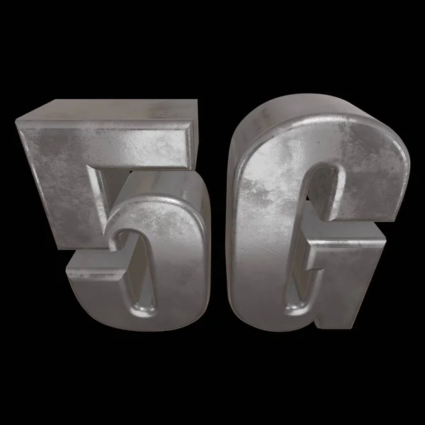 3D ikona metal 5g na czarny — Zdjęcie stockowe