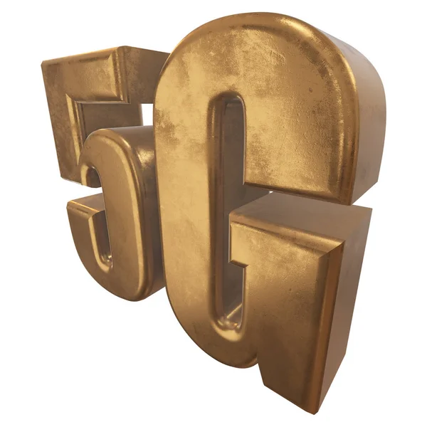 3D altın 5g simgesi Beyaz — Stok fotoğraf