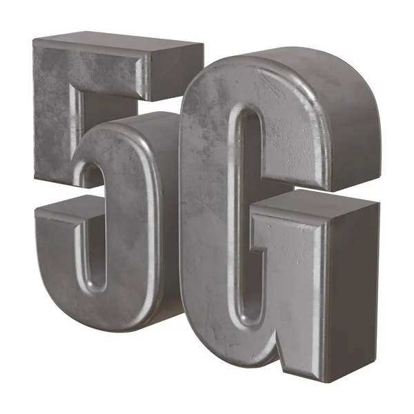 3D металева піктограма 5G на білому — стокове фото