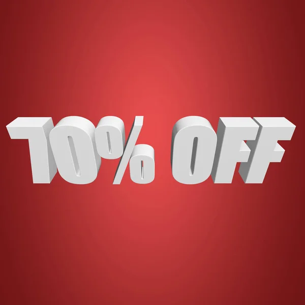70 percent off 3d letters on red background — Stock Photo, Image