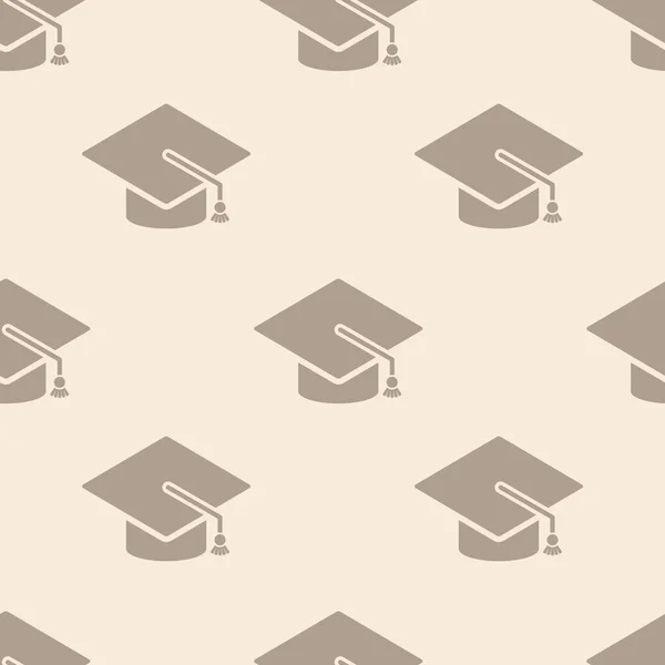 Graduation cap icon seamless pattern — Stock Vector