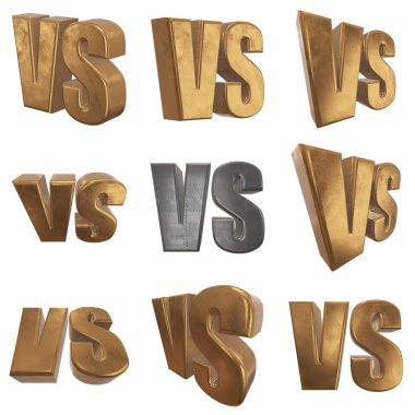 Versus Logo. VS Letters 3D clipart