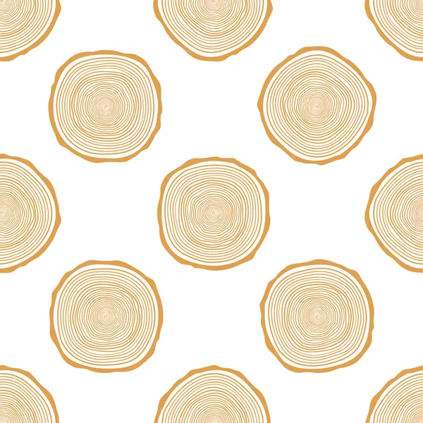 Tree Rings Seamless Vector Pattern. — Stock Vector