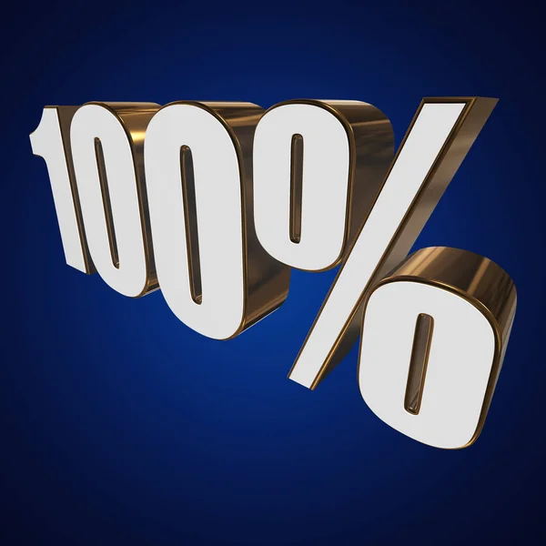 100% sobre fundo azul — Fotografia de Stock