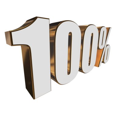 Beyaz arka plan üzerinde yüzde 100