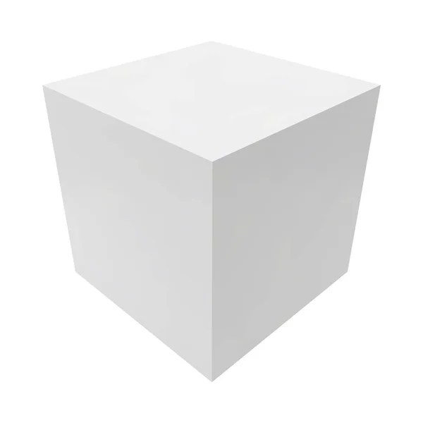 Boîte blanche isolée sur blanc — Image vectorielle