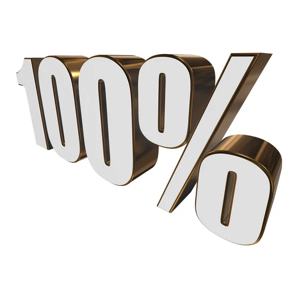 100 por cento sobre fundo branco — Fotografia de Stock